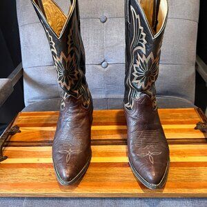 Men's Tony Lama Cowboy Boots Brown 8D Excellent Condition